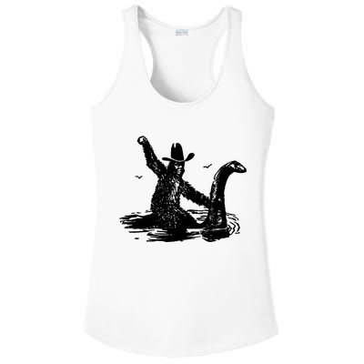 Bigfoot Hilarious Loch Ness Monster Ladies PosiCharge Competitor Racerback Tank
