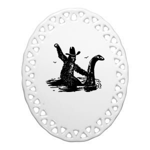 Bigfoot Hilarious Loch Ness Monster Ceramic Oval Ornament