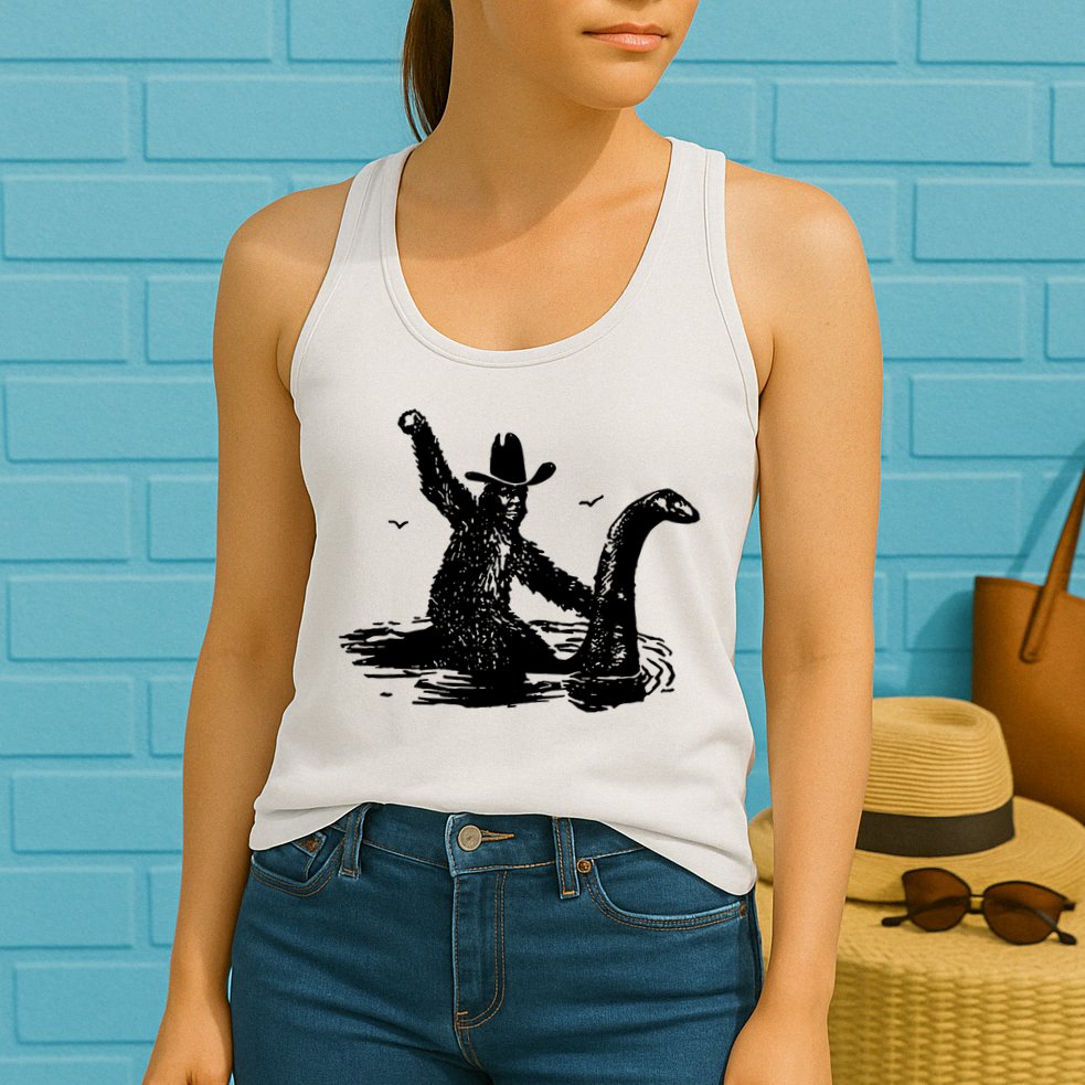 Bigfoot Hilarious Loch Ness Monster Womens Tank Top