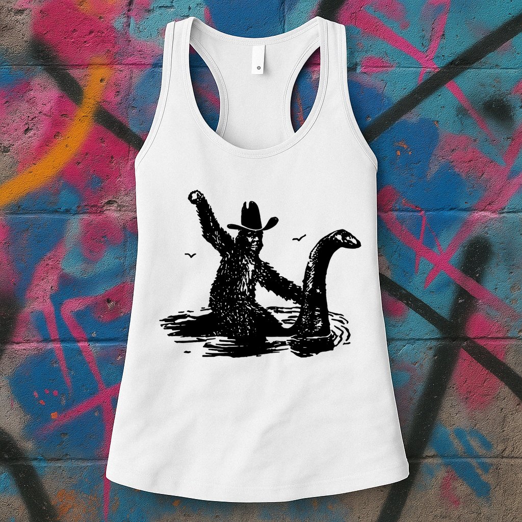 Bigfoot Hilarious Loch Ness Monster Womens Tank Top