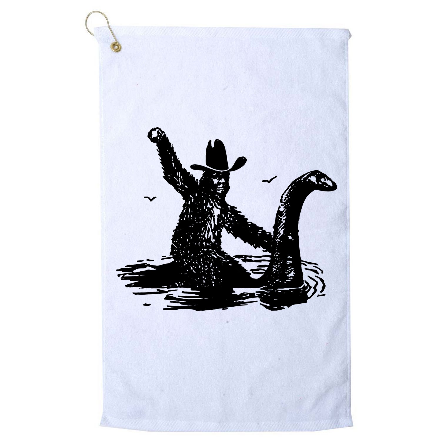 Bigfoot Hilarious Loch Ness Monster Golf Towel