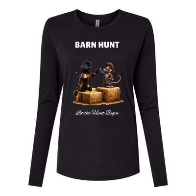 Barn Hunt Lover Cute Warrior Rat And Black Womens Cotton Relaxed Long Sleeve T-Shirt