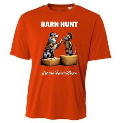 Barn Hunt Lover Cute Warrior Rat And Blue Merle Aussie Dog Gift Cooling Performance Crew T-Shirt