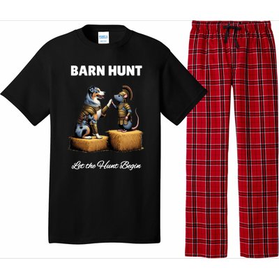 Barn Hunt Lover Cute Warrior Rat And Blue Merle Aussie Dog Gift Pajama Set