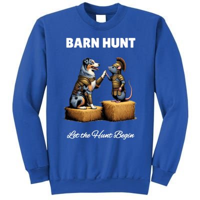 Barn Hunt Lover Cute Warrior Rat And Blue Merle Aussie Dog Gift Sweatshirt