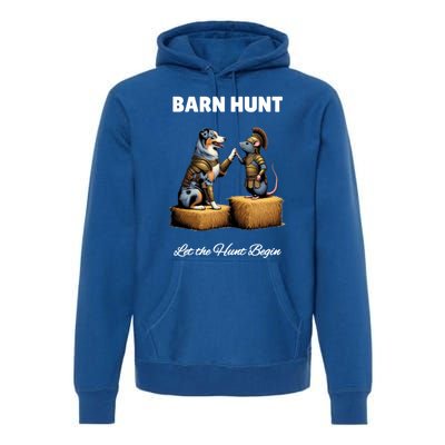 Barn Hunt Lover Cute Warrior Rat And Blue Merle Aussie Dog Gift Premium Hoodie