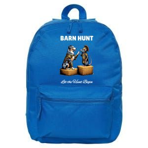 Barn Hunt Lover Cute Warrior Rat And Blue Merle Aussie Dog Gift 16 in Basic Backpack