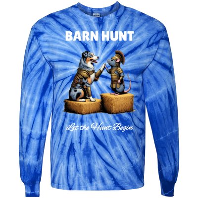 Barn Hunt Lover Cute Warrior Rat And Blue Merle Aussie Dog Gift Tie-Dye Long Sleeve Shirt