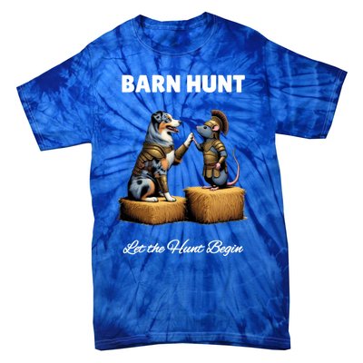 Barn Hunt Lover Cute Warrior Rat And Blue Merle Aussie Dog Gift Tie-Dye T-Shirt