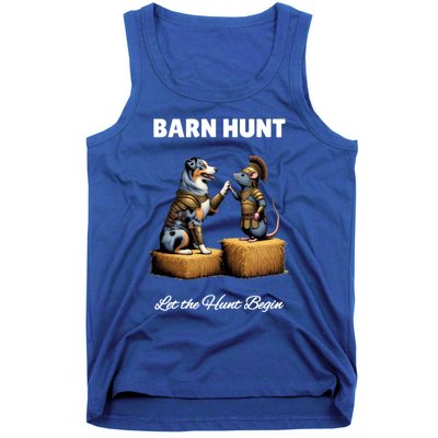 Barn Hunt Lover Cute Warrior Rat And Blue Merle Aussie Dog Gift Tank Top