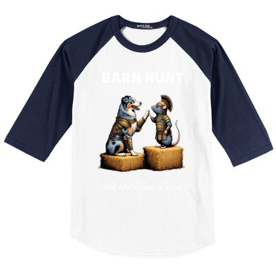 Barn Hunt Lover Cute Warrior Rat And Blue Merle Aussie Dog Gift Baseball Sleeve Shirt