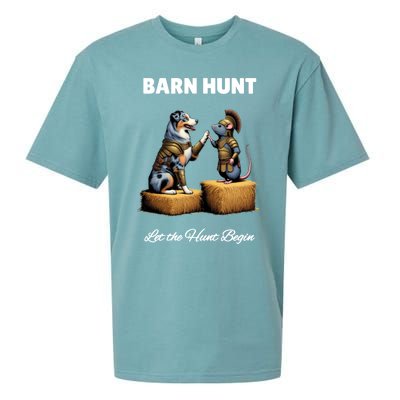 Barn Hunt Lover Cute Warrior Rat And Blue Merle Aussie Dog Gift Sueded Cloud Jersey T-Shirt