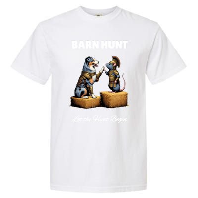 Barn Hunt Lover Cute Warrior Rat And Blue Merle Aussie Dog Gift Garment-Dyed Heavyweight T-Shirt