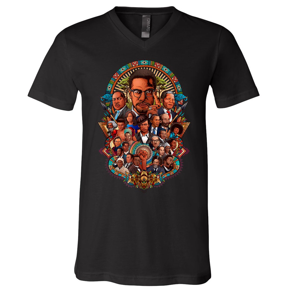 Black History Leaders Collage Inspirational African American V-Neck T-Shirt