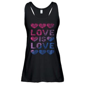 Bisexual Hearts Love is Love LGBT Pride Ladies Essential Flowy Tank