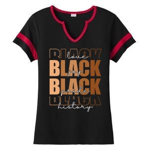 Black History Love Pride Month Melanin Ladies Halftime Notch Neck Tee