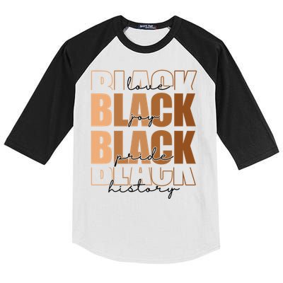 Black History Love Pride Month Melanin Kids Colorblock Raglan Jersey