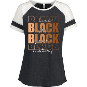 Black History Love Pride Month Melanin Enza Ladies Jersey Colorblock Tee