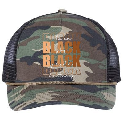 Black History Love Pride Month Melanin Retro Rope Trucker Hat Cap