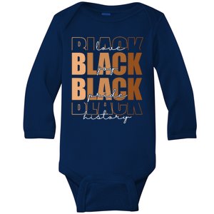 Black History Love Pride Month Melanin Baby Long Sleeve Bodysuit