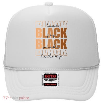 Black History Love Pride Month Melanin High Crown Mesh Back Trucker Hat