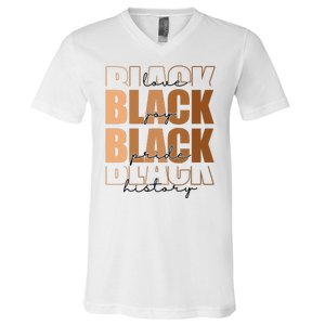 Black History Love Pride Month Melanin V-Neck T-Shirt