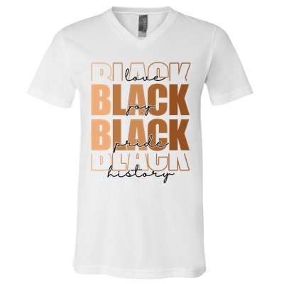 Black History Love Pride Month Melanin V-Neck T-Shirt