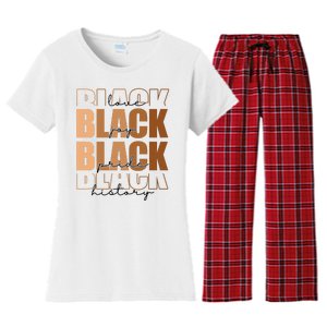 Black History Love Pride Month Melanin Women's Flannel Pajama Set