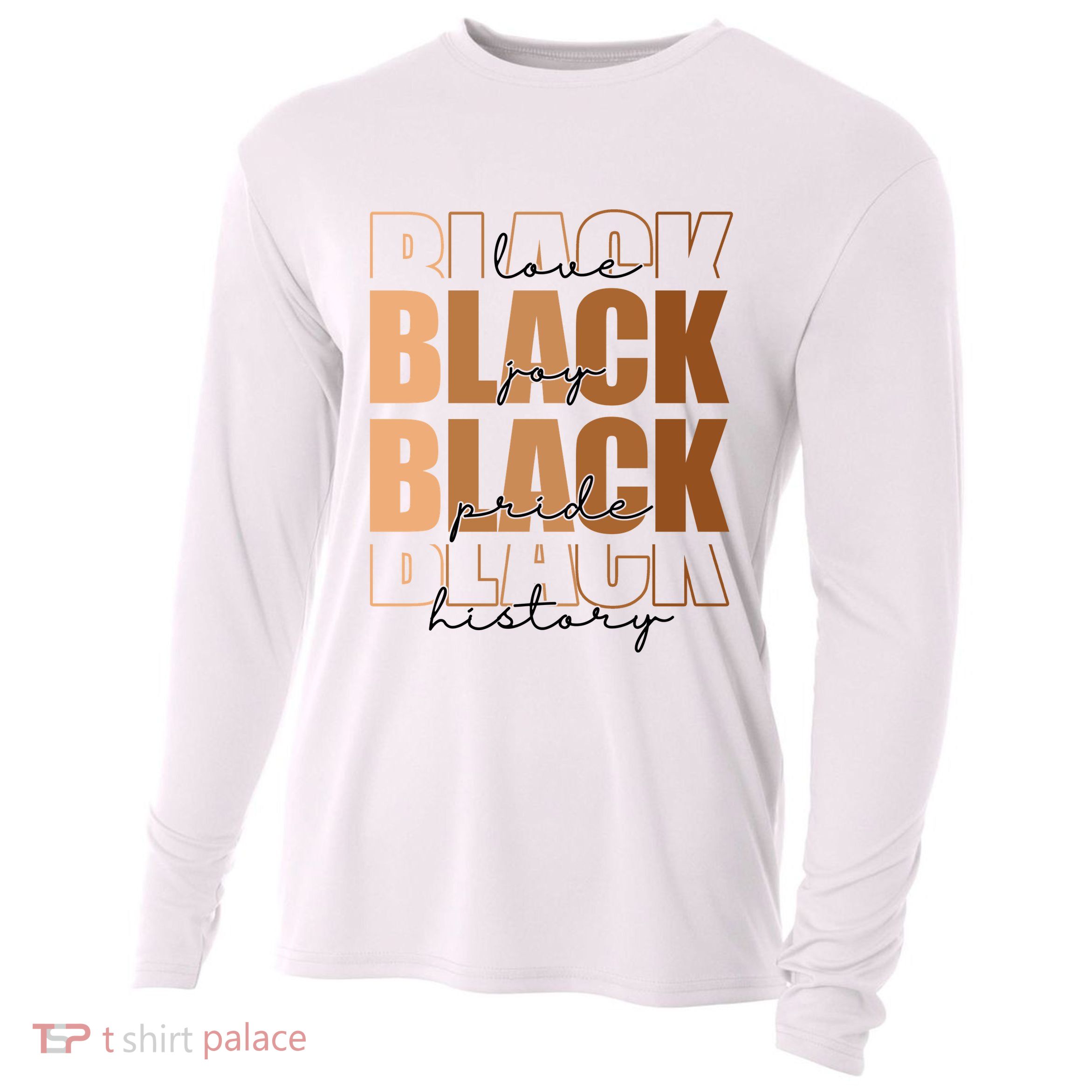 Black History Love Pride Month Melanin Cooling Performance Long Sleeve Crew