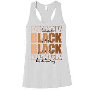 Black History Love Pride Month Melanin Women's Racerback Tank