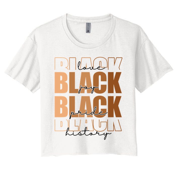 Black History Love Pride Month Melanin Women's Crop Top Tee