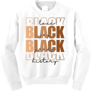 Black History Love Pride Month Melanin Kids Sweatshirt