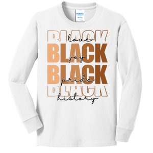 Black History Love Pride Month Melanin Kids Long Sleeve Shirt