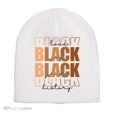 Black History Love Pride Month Melanin Short Acrylic Beanie