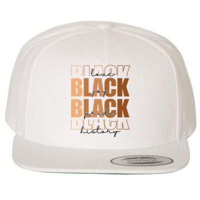 Black History Love Pride Month Melanin Wool Snapback Cap