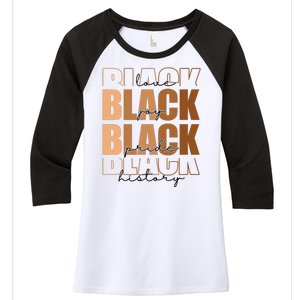 Black History Love Pride Month Melanin Women's Tri-Blend 3/4-Sleeve Raglan Shirt