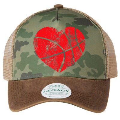 Basketball Heart Love Valentines Day Sport Player Coach Kids Legacy Tie Dye Trucker Hat