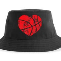 Basketball Heart Love Valentines Day Sport Player Coach Kids Sustainable Bucket Hat