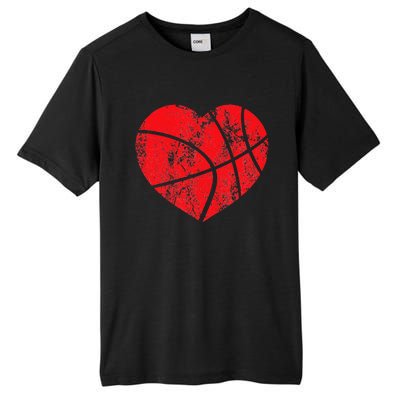 Basketball Heart Love Valentines Day Sport Player Coach Kids Tall Fusion ChromaSoft Performance T-Shirt