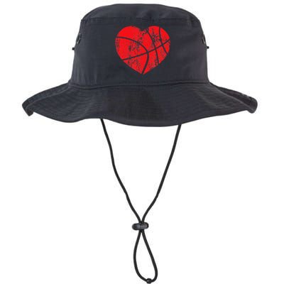 Basketball Heart Love Valentines Day Sport Player Coach Kids Legacy Cool Fit Booney Bucket Hat