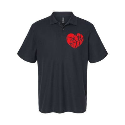 Basketball Heart Love Valentines Day Sport Player Coach Kids Softstyle Adult Sport Polo