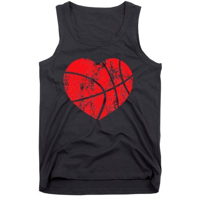 Basketball Heart Love Valentines Day Sport Player Coach Kids Tank Top