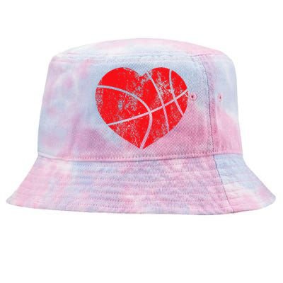 Basketball Heart Love Valentines Day Sport Player Coach Kids Tie-Dyed Bucket Hat