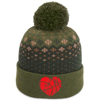 Basketball Heart Love Valentines Day Sport Player Coach Kids The Baniff Cuffed Pom Beanie