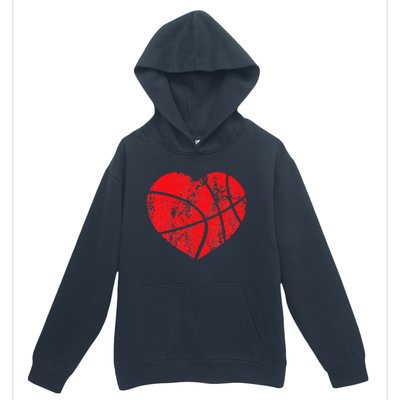 Basketball Heart Love Valentines Day Sport Player Coach Kids Urban Pullover Hoodie