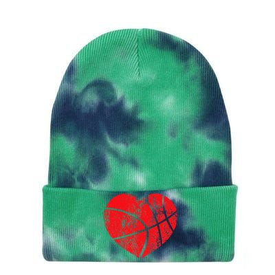 Basketball Heart Love Valentines Day Sport Player Coach Kids Tie Dye 12in Knit Beanie