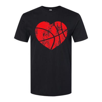 Basketball Heart Love Valentines Day Sport Player Coach Kids Softstyle® CVC T-Shirt