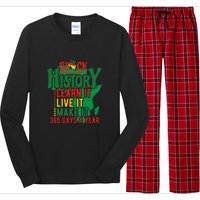 Black History Learn It Live It Make It 365 Days A Year Black History Month Gift Long Sleeve Pajama Set