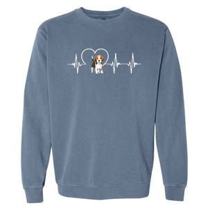 Beagle Heartbeat Love Beagle Garment-Dyed Sweatshirt