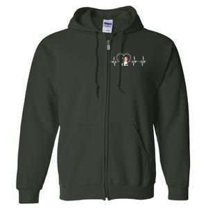 Beagle Heartbeat Love Beagle Full Zip Hoodie